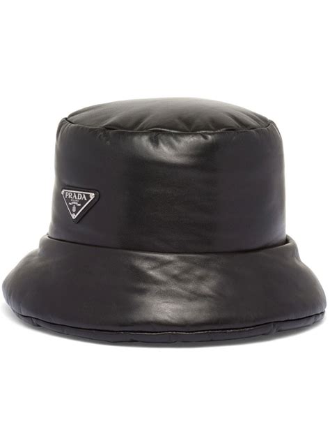 leather prada hat|Nappa leather bucket hat .